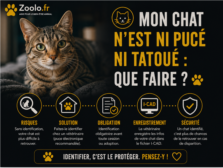 🐱 Mon chat n'est ni pucé ni tatoué : que faire ?