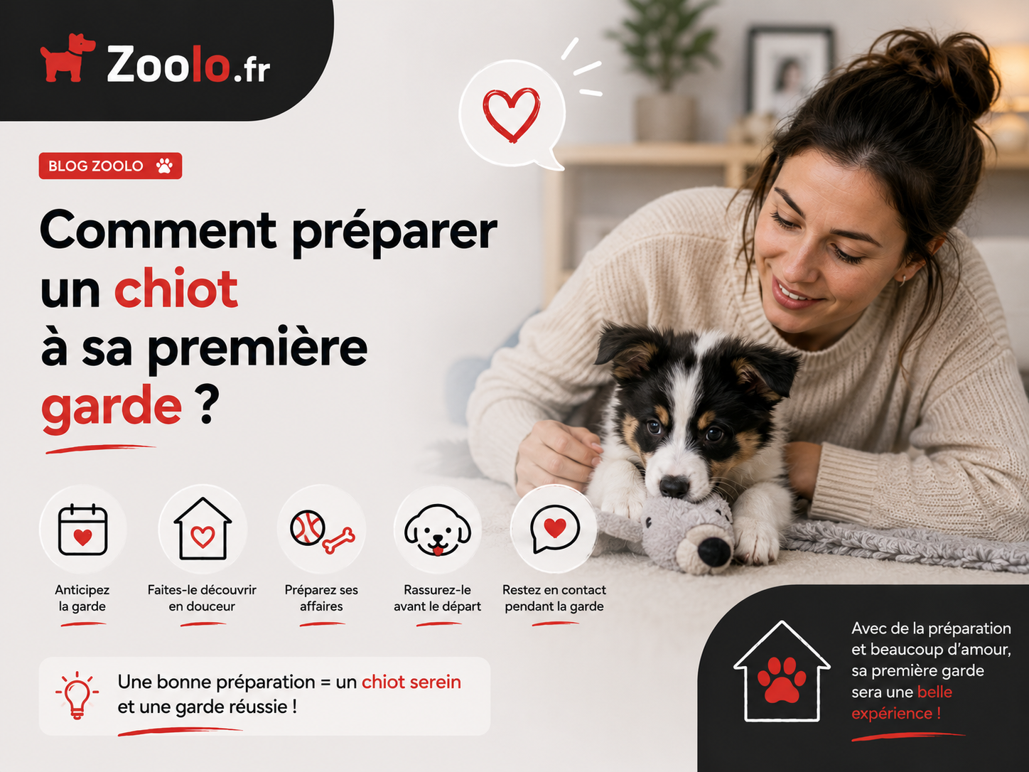 🐶 Comment préparer un chiot à sa première garde ?