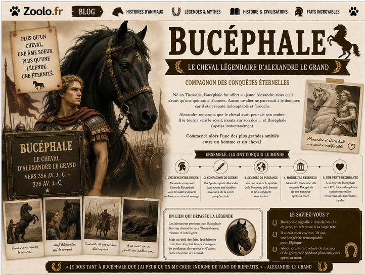 🐴 Bucéphale : le cheval légendaire d’Alexandre le Grand, compagnon des conquêtes éternelles