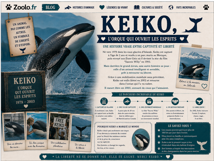 🐋 Keiko, l’orque qui ouvrit les esprits : une histoire vraie entre captivité et liberté