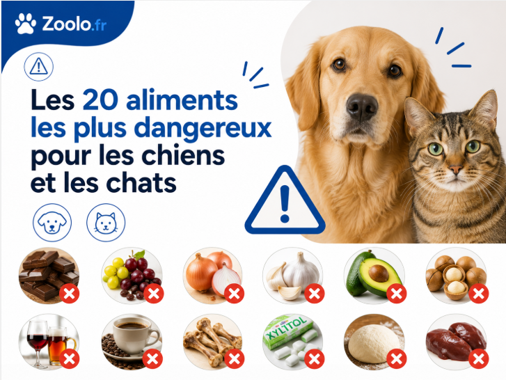 🐶🐱 Les 20 aliments les plus dangereux pour les chiens et les chats