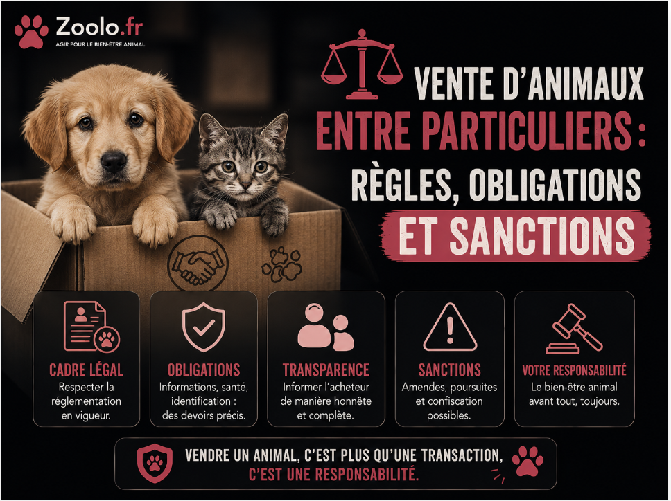 ⚖️ Vente d'animaux entre particuliers : règles, obligations et sanctions