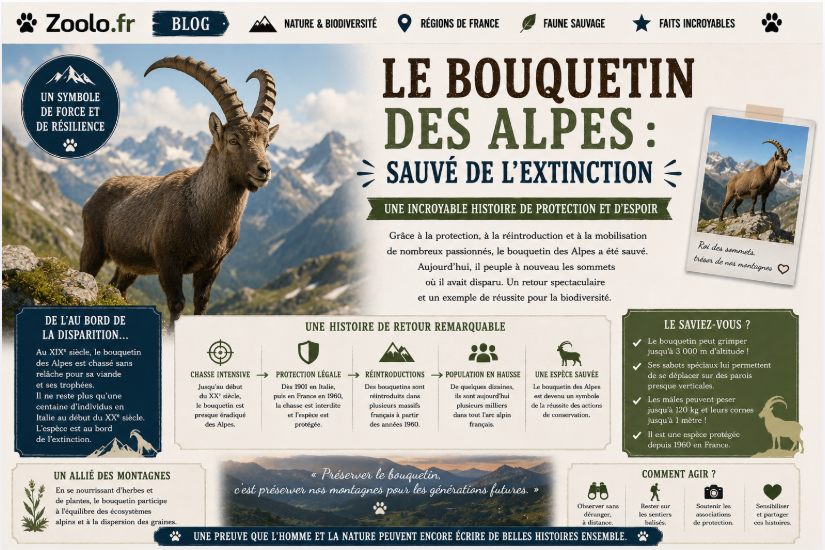 🐐 Le bouquetin des Alpes : sauvé de l'extinction