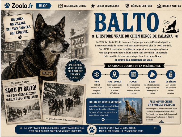🐺 Balto : l’histoire vraie du chien héros de l’Alaska