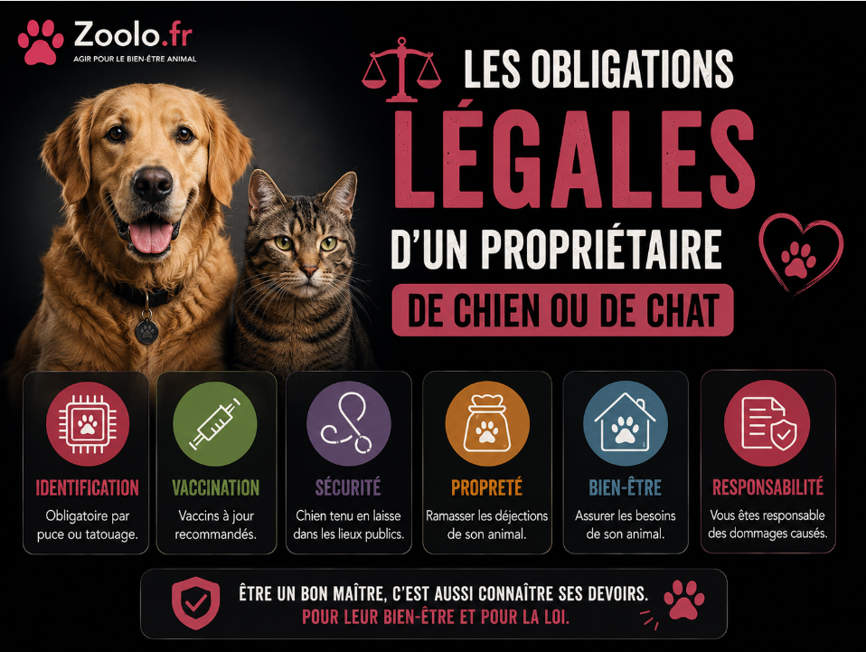 ⚖️ Les obligations légales d'un propriétaire de chien ou de chat