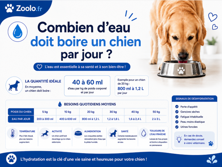 💧 Combien d'eau doit boire un chien par jour ? Le guide complet sur l'hydratation