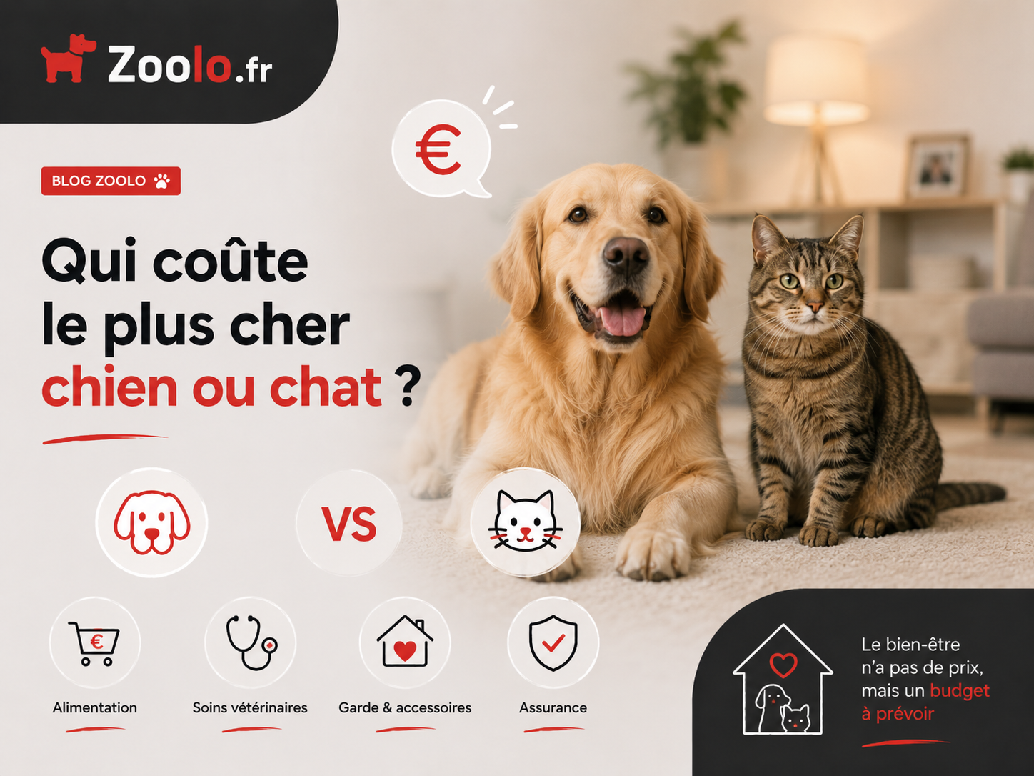 🐶🐱 Qui coûte le plus cher entre un chien et un chat ? Comparatif complet 2026