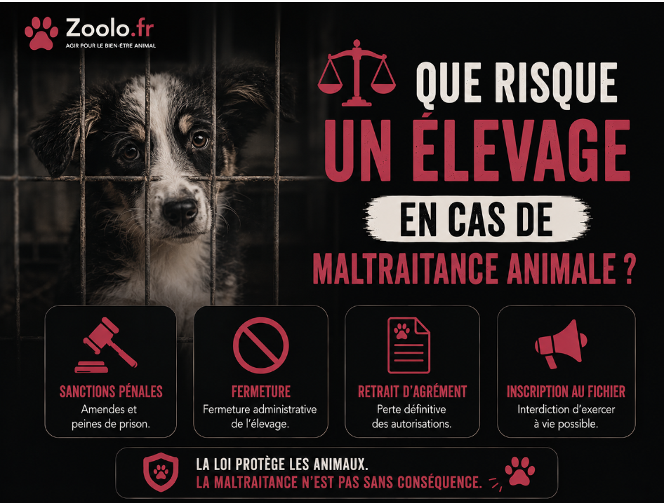 ⚖️ Que risque un élevage en cas de maltraitance animale ?