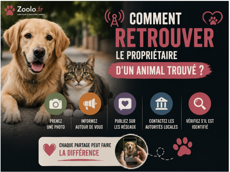 📡 Comment retrouver le propriétaire d'un animal trouvé ?