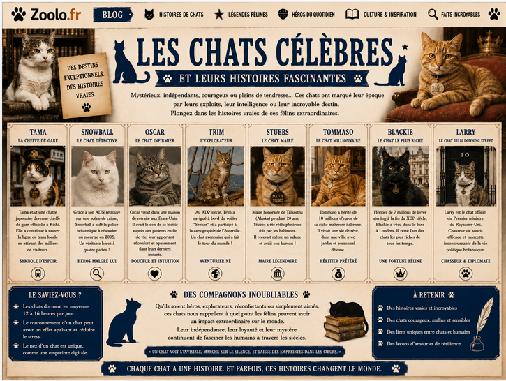 Les chats célèbres et leurs histoires fascinantes 🐱📚