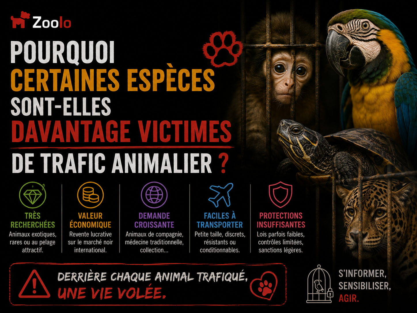 🐾 Pourquoi certaines espèces sont-elles davantage victimes de trafic animalier ?