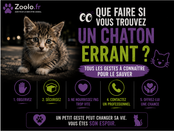 👀 Que faire si vous trouvez un chaton errant ? Tous les gestes à connaître pour le sauver.