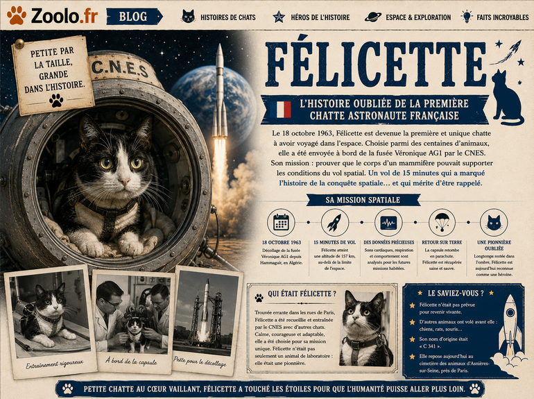 🐱 Félicette : l'histoire oubliée de la première chatte astronaute française