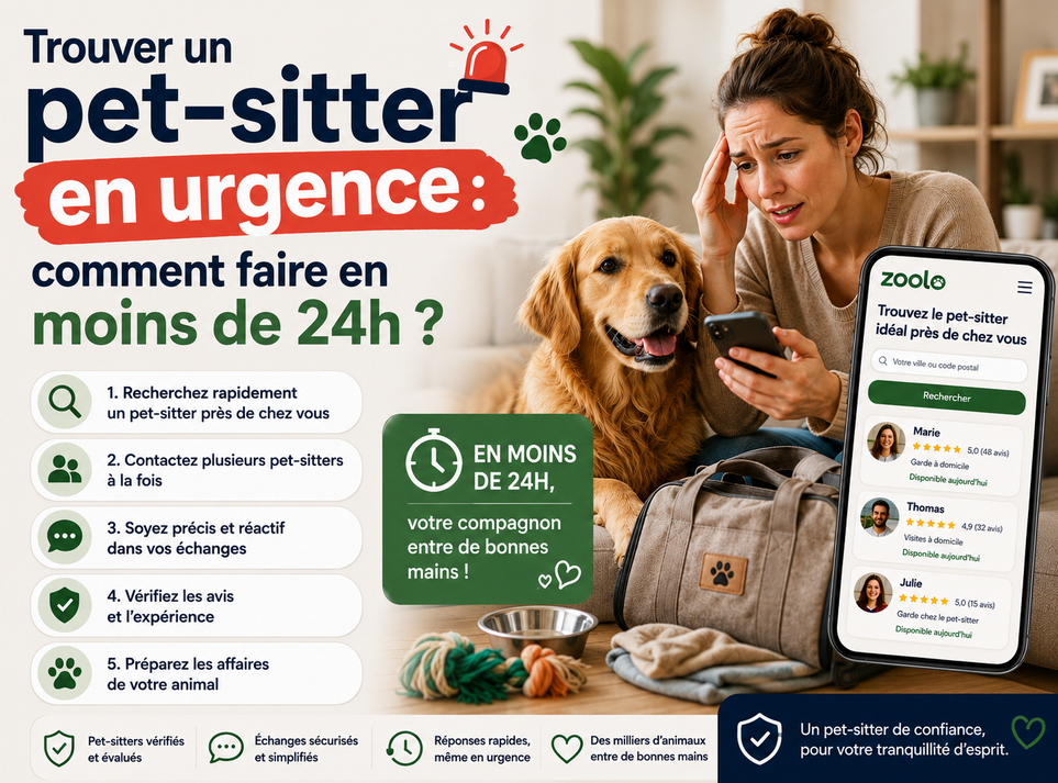 Trouver un pet-sitter en urgence : comment faire en moins de 24h ? 🚨🐾