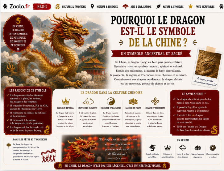🐉 Pourquoi le dragon est-il le symbole de la Chine ?