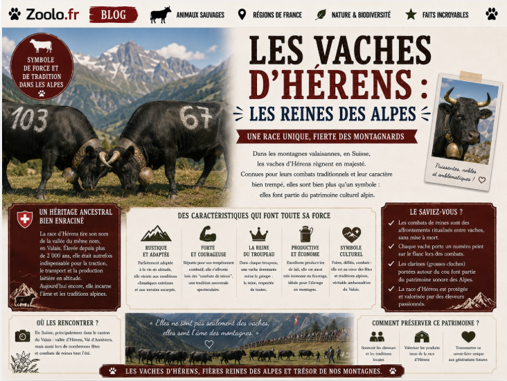 🐂 Les vaches d'Hérens : les reines des Alpes