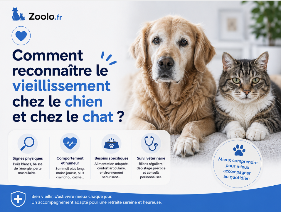 🐶🐱 Comment reconnaître le vieillissement chez le chien et chez le chat ?