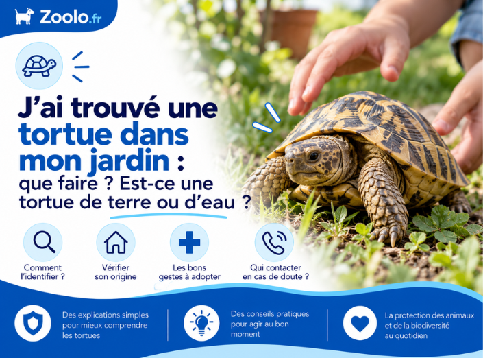 🐢 J’ai trouvé une tortue dans mon jardin : que faire ? Est-ce une tortue de terre ou d’eau ?