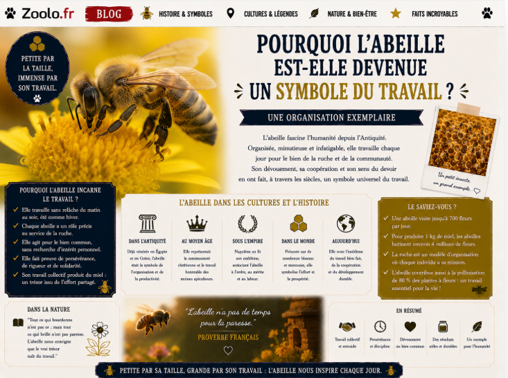 🐝 Pourquoi l'abeille est-elle devenue un symbole du travail ?