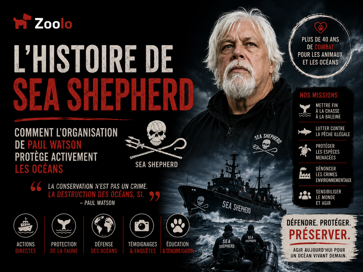 🌊 L'histoire de Sea Shepherd : Comment l'organisation de Paul Watson protège activement les océans