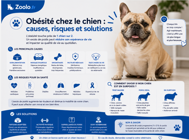 🐶 Obésité chez le chien : causes, risques et solutions