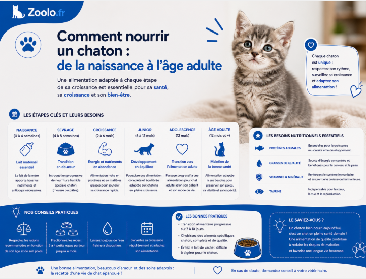 🐱 Comment nourrir un chaton : de la naissance à l'âge adulte