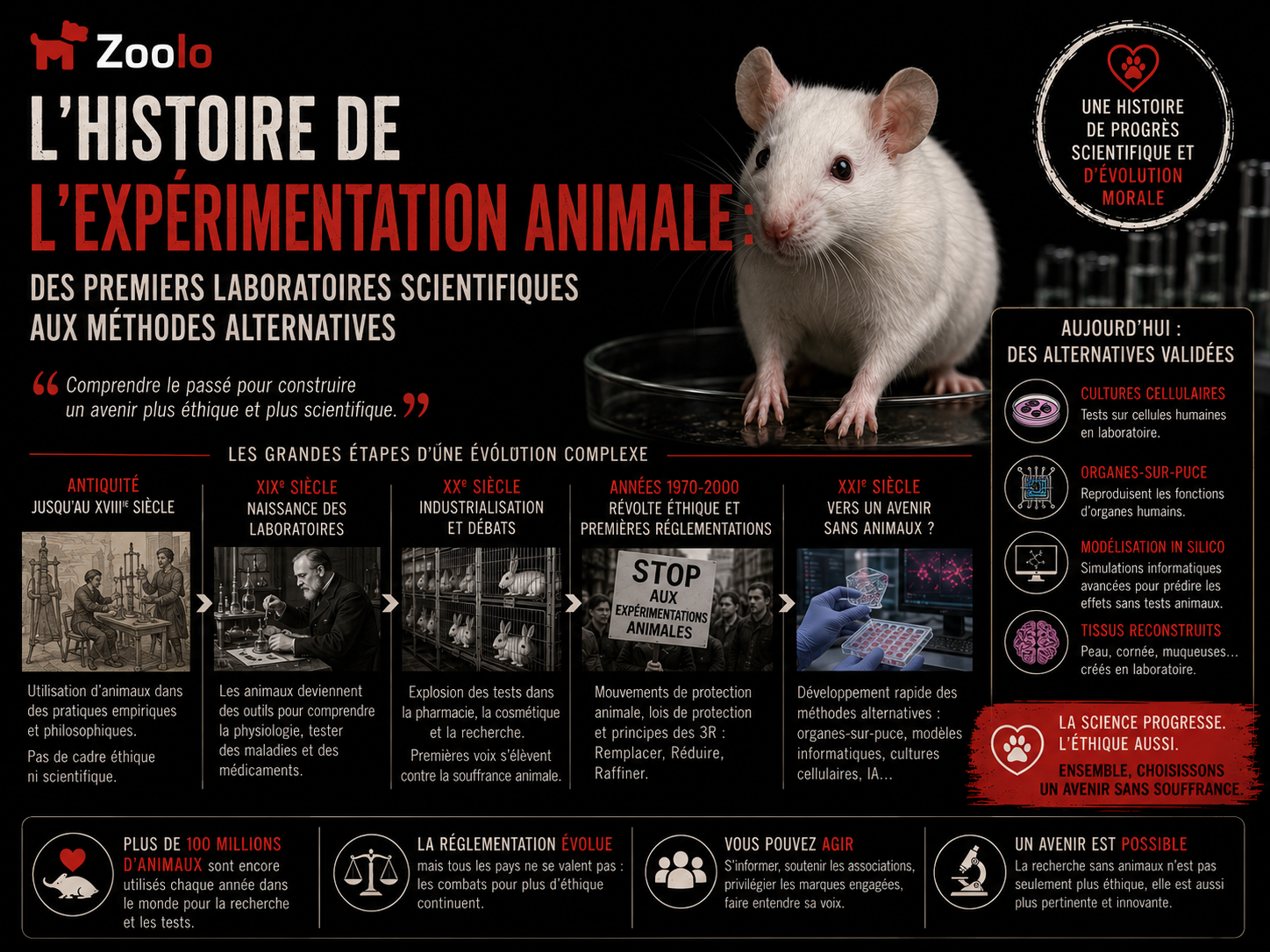 L'histoire de l'expérimentation animale : Des premiers laboratoires scientifiques aux méthodes alternatives