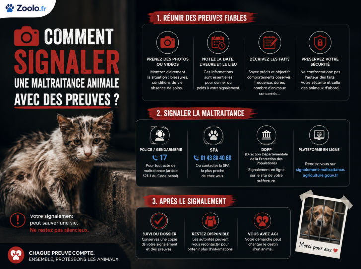📸 Comment signaler une maltraitance animale avec des preuves ?