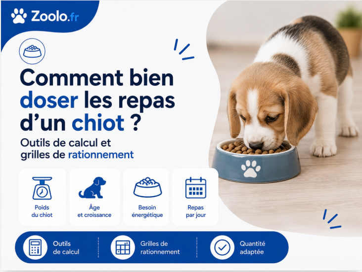 Comment bien doser les repas d'un chiot ? Outils de calcul et grilles de rationnement
